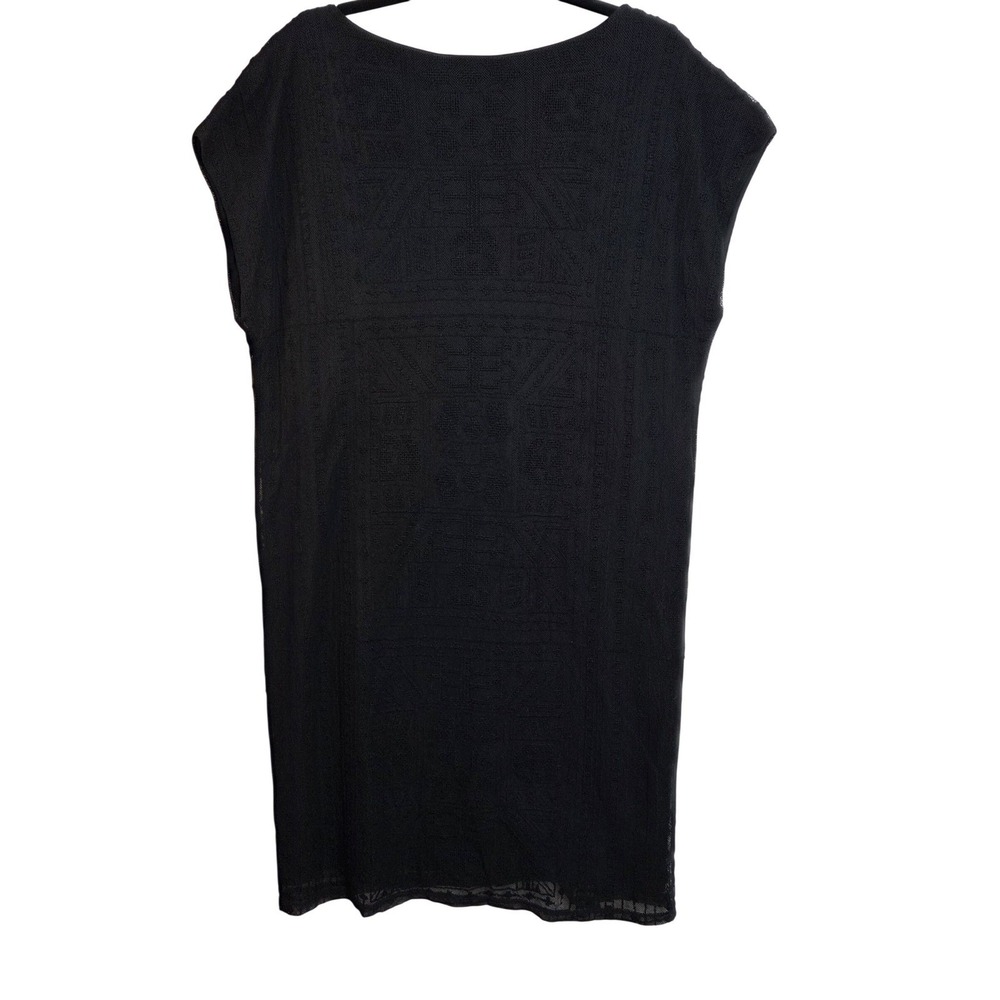 Lauren Ralph Lauren Black Textured Shift Dress Quiet Luxury Minimalist Chic L - Picture 3 of 9